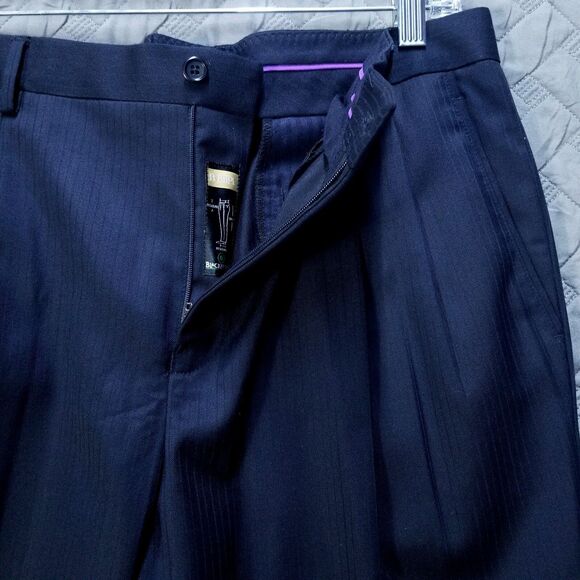 Blackberrys Dress Pants Mens 36x34 Black Flat Front Straight Relaxed Dark Wash - Picture 8 of 12